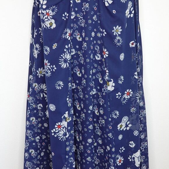 Jason Wu For Target Navy with White Florals Chiffon Sleeveless Dress Size Large - Picture 7 of 15